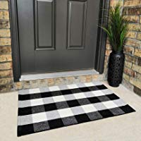 Wholesale Cotton Buffalo Plaid Rugs Buffalo Check Rug Black and White Checkered Rug Welcome Doormat Rugs